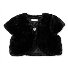SWEET HEART ROSE Faux-Fur Shrug, Little Girls Black 4/5M