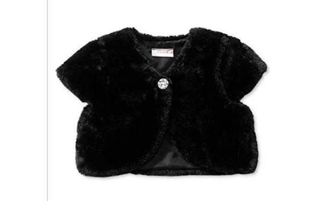  Faux-Fur Shrug, Little Girls Black 4/5M