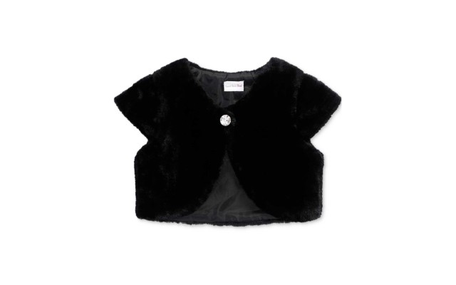  Faux-Fur Shrug, Little Girls Black 6/6X