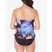  Printed Tiered Tankini Top (Navy/Multi, 10)