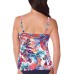  Women's Sienna Printed Underwire Wrap Tankini Tops