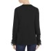  Women's Brigitta Crepe Bell Sleeves Blouse Shirt Tops