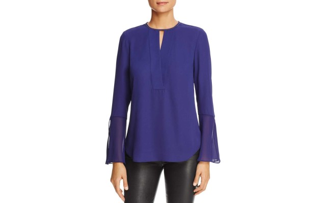  Women's Brigitta Crepe Bell Sleeves Blouse Shirt Tops