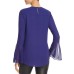  Women's Brigitta Crepe Bell Sleeves Blouse Shirt Tops