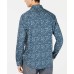  Men’s Baroque Paisley Shirt (Blue, L)