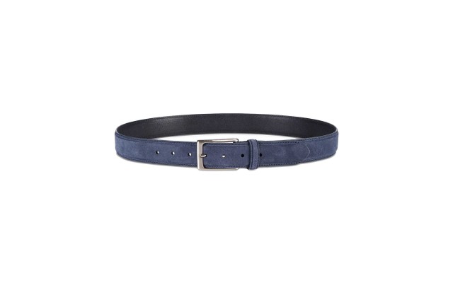  Men’s Faux-Suede Belt (Dark Blue, M)