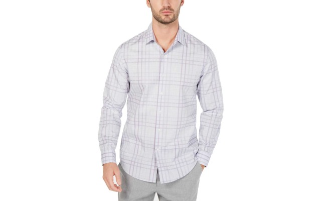  Men’s Giloumo Sateen Plaid Dress Shirts