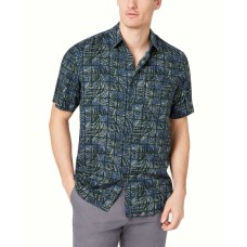 Tasso Elba Men’s Leaf Grid Silk Shirts