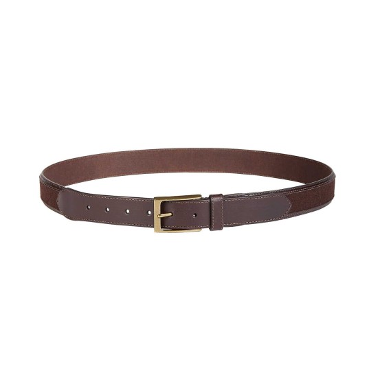  Men’s Leather Casual Belt (Dark Brown, M)