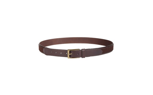  Men’s Leather Casual Belt (Dark Brown, M)