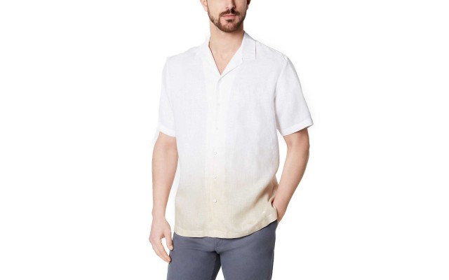  Men’s Ombré Camp Collar Linen Shirts