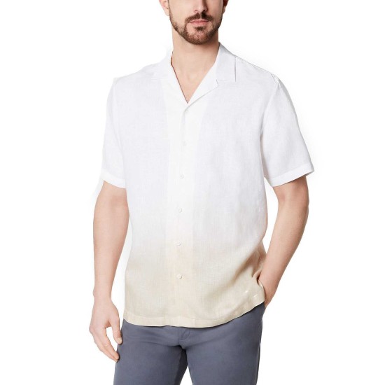  Men’s Ombré Camp Collar Linen Shirts