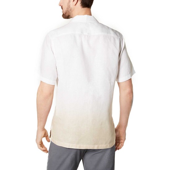  Men’s Ombré Camp Collar Linen Shirts