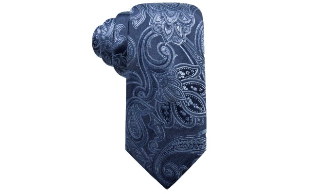  Men’s Paisley Silk Tie (Navy)