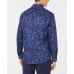  Men’s Roman Floral Shirt (Blue Combo, XL)