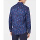  Men’s Roman Floral Shirt (Blue Combo, XL)