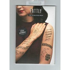 TATTLY Single and Stoked Temporary Tattoo Set 8 Fake Tattoos by Real Artists 1 Sponge
