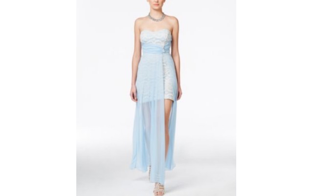  Juniors Lace Illusion Dress