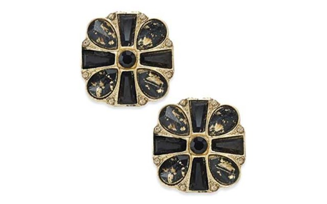 Thalia Sodi Gold-Tone Jet Speckled Stud Earrings, Only at Macy’s
