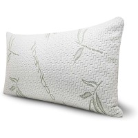 the Season Bedding Shredded Memory Foam Adjustable Pillow with Hypoallergenic, Antibacterial and Antimicrobial Removable/Washable Bamboo Rayon Zipper Cover (King Size, Queen Size)