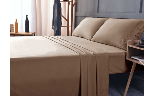 the Season Essentials Wrinkle Free Sheet Sets with Deep Pockets & Stain Resistant, 1800 Thread Count Bamboo Based