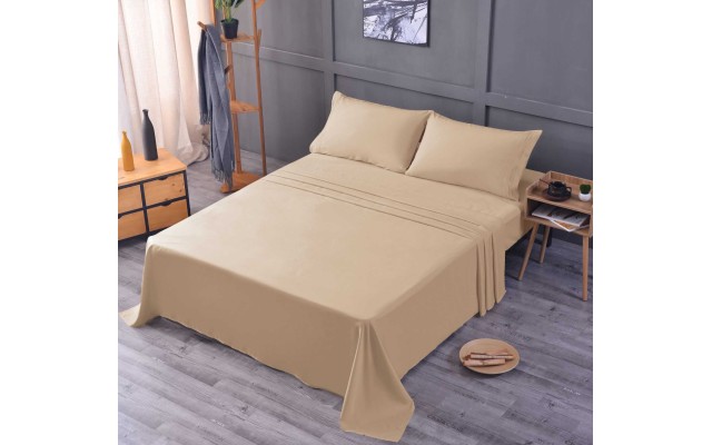 the Season Essentials Wrinkle Free Sheet Sets with Deep Pockets & Stain Resistant, 1800 Thread Count Bamboo Based
