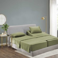 the Season Essentials Wrinkle Free Sheet Sets with Deep Pockets & Stain Resistant, 1800 Thread Count Bamboo Based