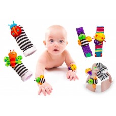 The Season Toys 4pcs Infant Baby Wrist Rattles and Foot Socks Developmental Toys