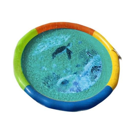  59″ Splash Water Play Mat For Little Kids & Toddlers, Water Sprinkler, Water Inflatable Pool Summer Fun Outdoor Water Toys
