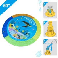 The Season Toys 59″ Splash Water Play Mat For Little Kids & Toddlers, Water Sprinkler, Water Inflatable Pool Summer Fun Outdoor Water Toys