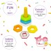  Hexagonal Rattle Ring Stacking Toy for Education Fun and Homeschooling of Babies, Toddlers, Pre-k and Kindergarten