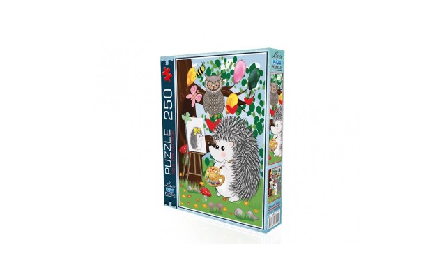  Painter Hedgehog Jigsaw Puzzle 250 Pieces, Puzzle for Kids and Adults, Preschool and Pre-K Homeschooling