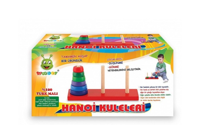 The Season Toys Towers of Hanoi Natural Wooden Toy for Skill Development, Pre-School Education and Homeschooling of Toddlers, Pre-K and Kindergarten Children