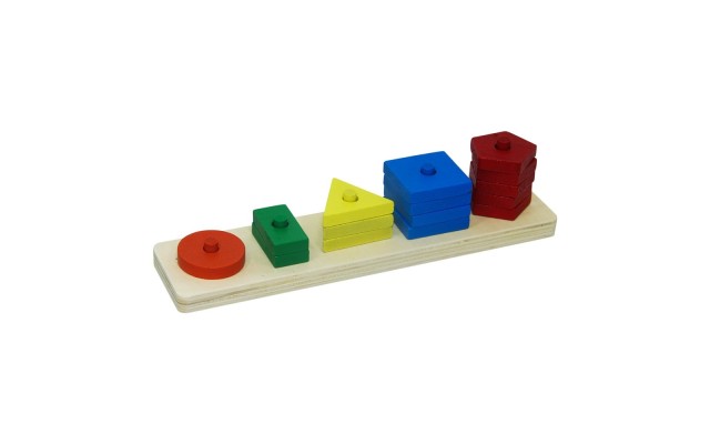 Wooden Geometric Shapes for Cognitive Development and Homeschooling of Toddlers and Children, Natural Wooden Toys, Non-toxic Materials