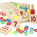  Wooden Montessori Math Board – Cognitive Development Education Aids for Kindergarten and Homeschooling Preschoolers and Pre-K Toddlers and Children