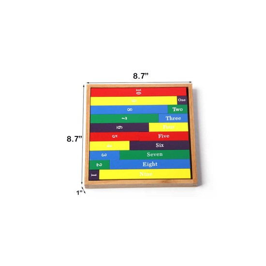The Season Wooden Numeric Montessori Math Sticks Educational Game Set, Cognitive Development Aid for Homeschooling and Kindergarten, Pre-K and Preschoolers