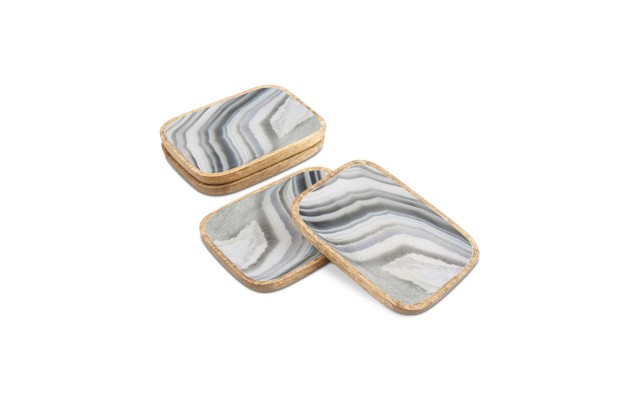  4-Pc. Appetizer Plate Set-Tan/Beige