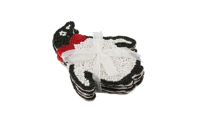  Beaded Penguin Coasters Set of 4
