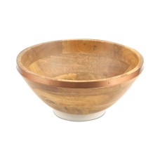 Thirstystone Wood Salad Bowl with Copper Finish Band