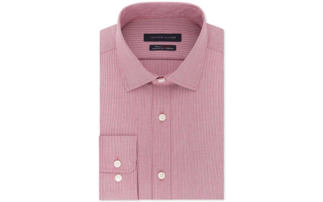  Men’s Athletic Fit Performance Stretch TH Flex Collar Fineline Stripe Dress Shirts