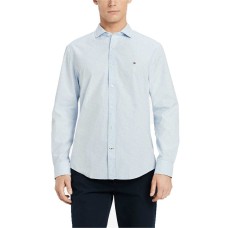Tommy Hilfiger Men’s Big & Tall all Classic Fit Dash Print Dobby Shirt (Medium Gray, 10 1/2)