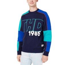Tommy Hilfiger Men’s Boris Colorblocked Sweatshirt (Blue/Multi, 2XL)