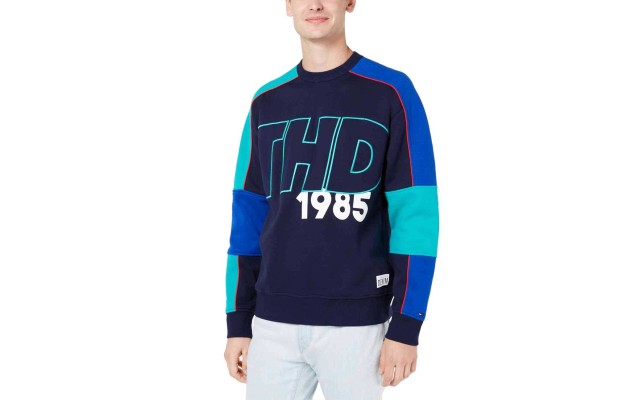  Men’s Boris Colorblocked Sweatshirt (Blue/Multi, 2XL)