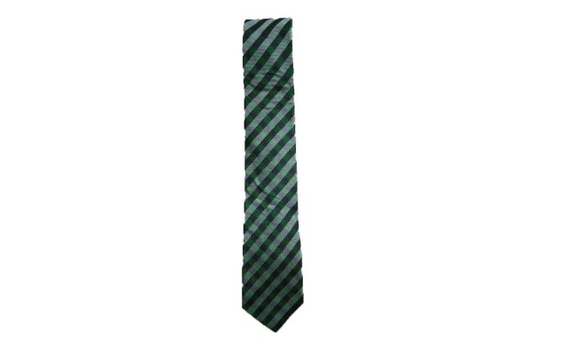  Men’s Classic Ground Plaid Silk Tie (Green)