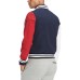  Men’s Colorblocked Baseball Jacket (Navy, XXL)