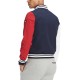  Men’s Colorblocked Baseball Jacket (Navy, XXL)