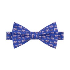 Tommy Hilfiger Men’s Elephant Print Pre-Tied Silk Bow Tie (Navy)