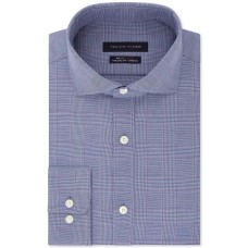 Tommy Hilfiger Men’s Fitted TH Flex Performance Stretch Moisture-Wicking Check Dress Shirt