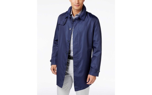  Men’s Fletch Solid Rain Coat (Blue, 40R)