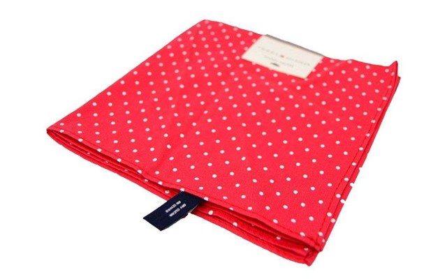  Men’s Hill Dot Pocket Square (Red/White)